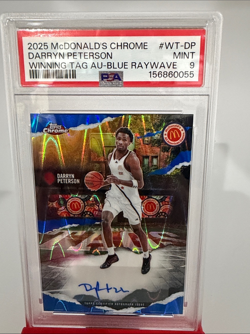 2025 McDonald's Chrome - Darryn Peterson - Winning Tag Au-Blue Raywave  PSA 9